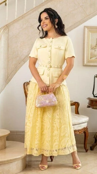 Saia Maxi Midi Celina em Renda Forrada