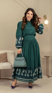Conjunto Vanilde em Viscose com Botões Funcionais Verde