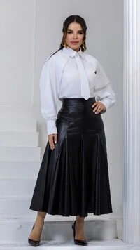 Camisa Verena em Tricoline com Gravata Removível Branca