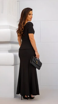 Blusa Dinah Peplum em Alfaiataria com Botões Dourados