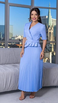 Blusa Romane Blazer Transpassada Manga 3/4