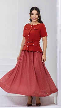 Saia Maxi Midi Celina em Renda Sofisticada