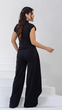 Blusa Manga Longa Crepe Izidora Franzido Frontal