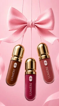 Kit Lip Gloss Lumière 3 Cores Brilho Labial Hidratante