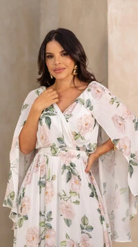 Vestido Longo Estampado Dorothy com Faixa na Cintura
