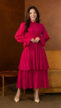 Vestido Midi Cappuccino Felicia Crepe Gola Alta