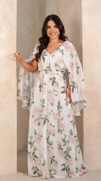 Vestido Longo Estampado Dorothy com Faixa na Cintura