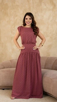 Vestido Longo de Festa Crepe Yanka Caimento Fluido