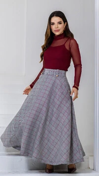 Blusa Manga Longa Tule Anastácia Segunda Pele Gola Alta