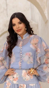 Camisa Nadine Floral em Alfaiataria Leve