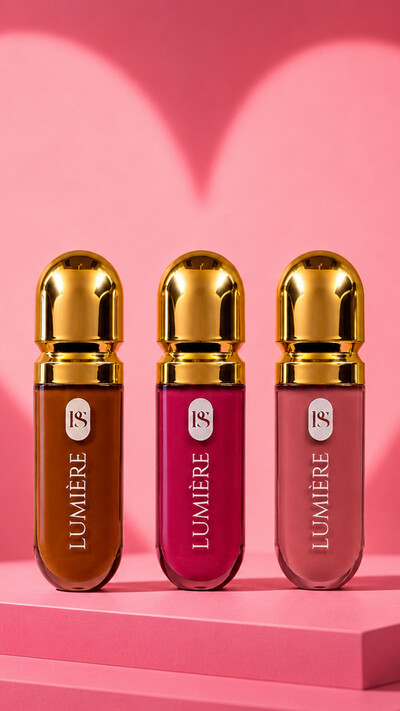 Foto Kit Lip Gloss Lumière 3 Cores Brilho Labial Hidratante