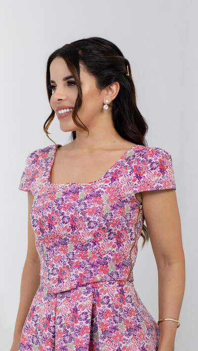 Foto Conjunto Gislaine Estampado em Jacquard
