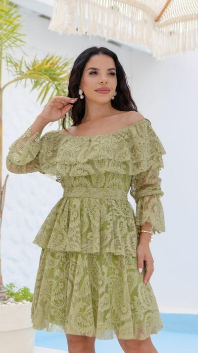 Foto Vestido Curto Renda Janaína Saia Marias Ombro a Ombro
