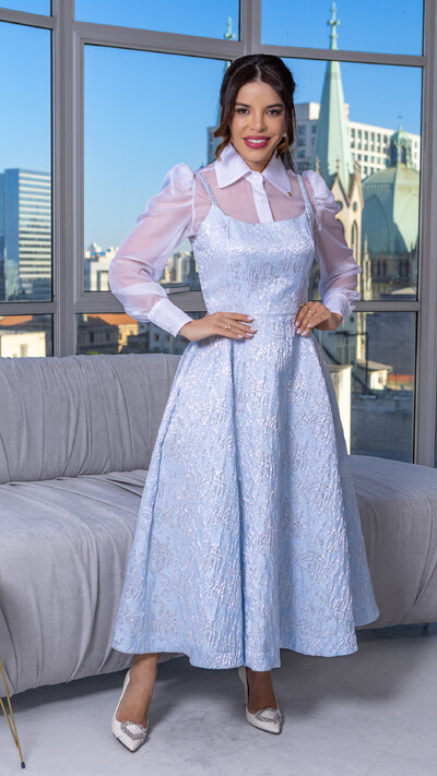 Foto Vestido Max Midi Daniele com Alças e Modelagem Evasê