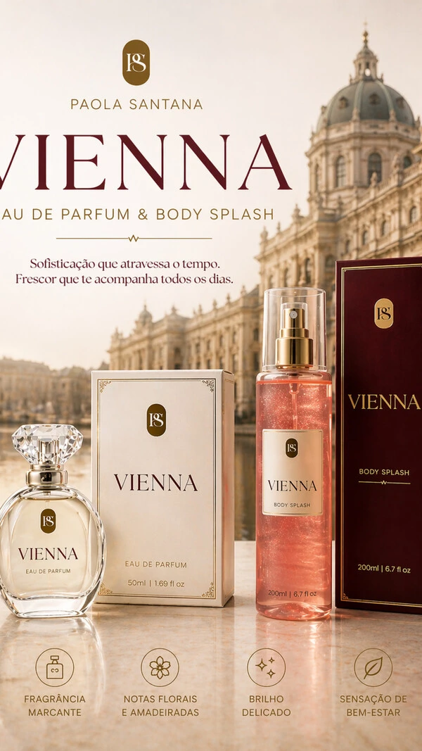 Kit Vienna Body Splash e Perfume Feminino Fragrância
