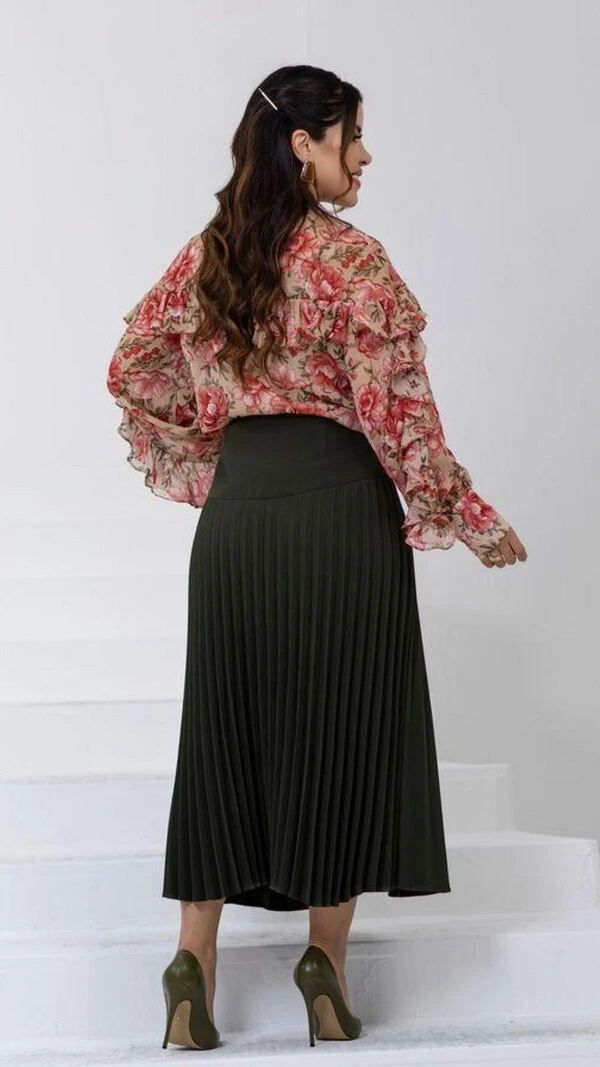 Camisa Constança em Crepe com Gola Laço