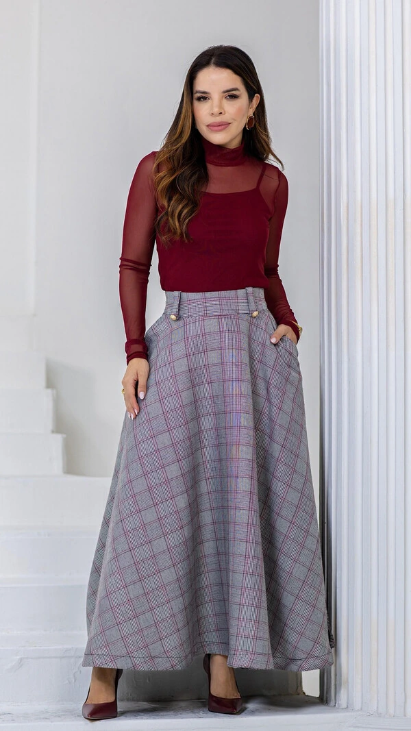 Blusa Manga Longa Tule Anastácia Segunda Pele Gola Alta