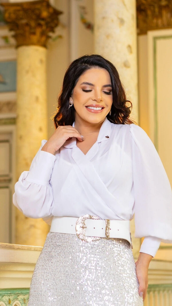 Cinto Jhully Branco em Couro Sintético