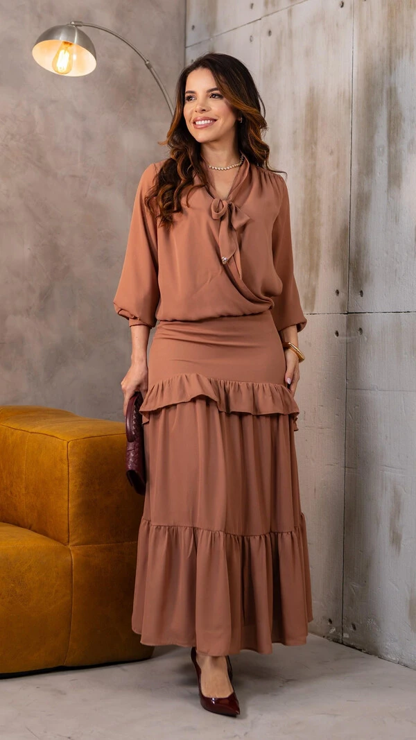 Conjunto Rafa em Crepe com Blusa Transpassada