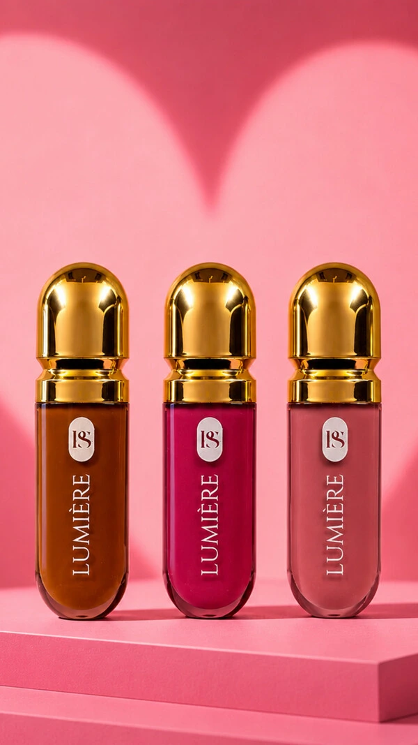 Kit Lip Gloss Lumière 3 Cores Brilho Labial Hidratante