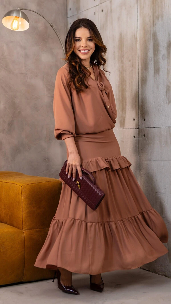 Conjunto Rafa em Crepe com Blusa Transpassada