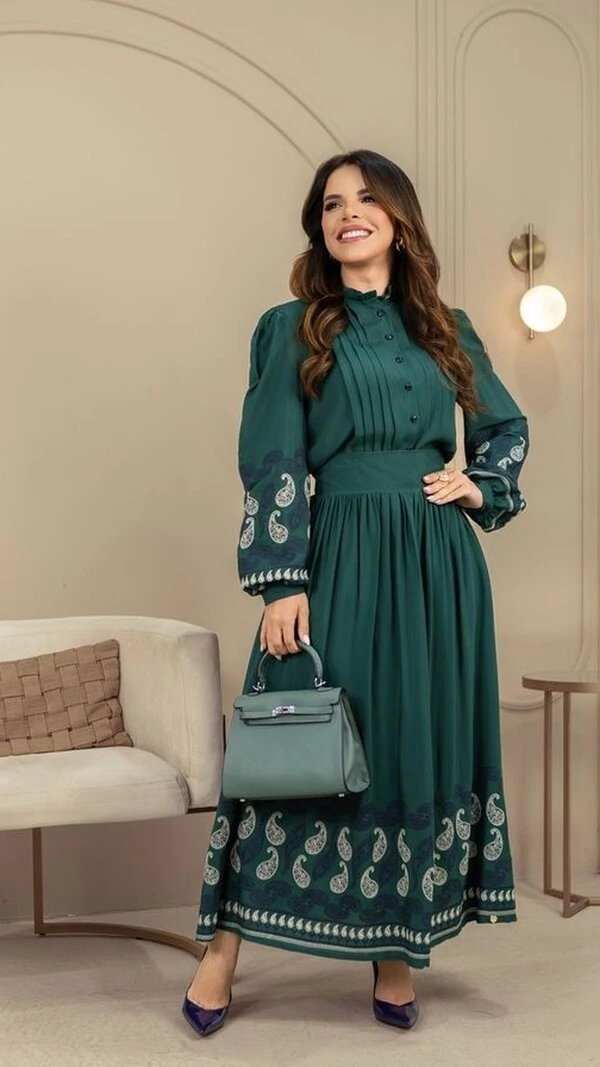 Conjunto Vanilde em Viscose com Botões Funcionais Verde