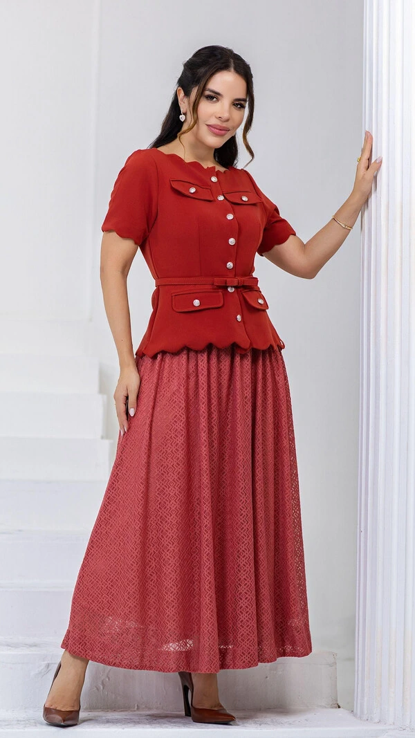 Saia Maxi Midi Celina em Renda Sofisticada