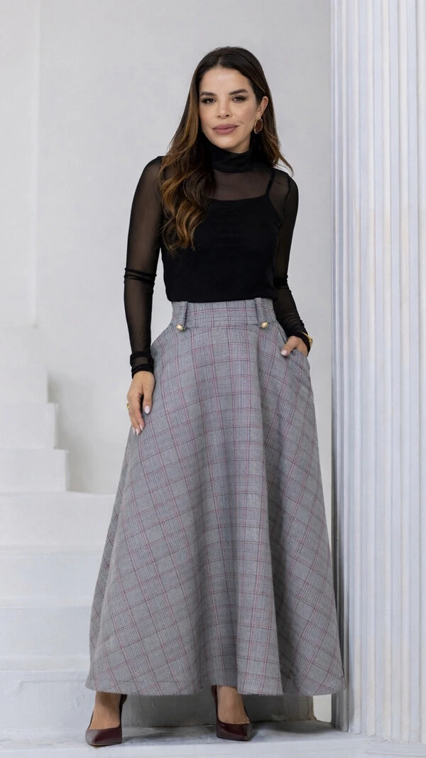 Blusa Manga Longa Tule Anastácia Segunda Pele Gola Alta