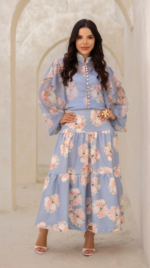 Camisa Nadine Floral em Alfaiataria Leve