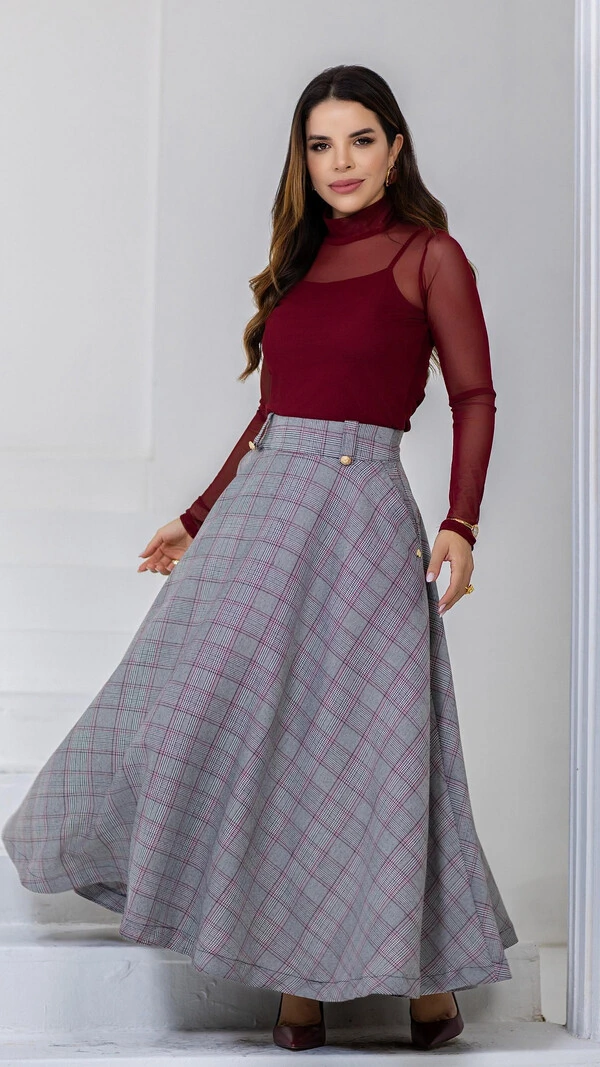 Blusa Manga Longa Tule Anastácia Segunda Pele Gola Alta