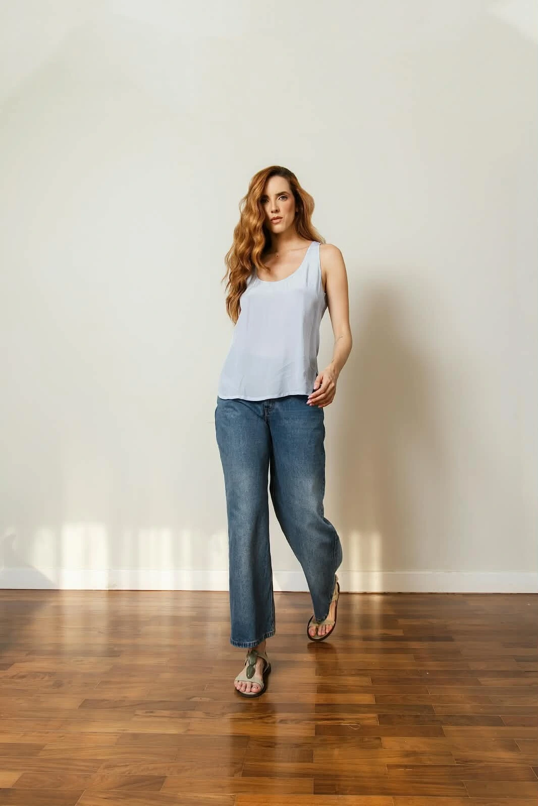 Foto Calça Pantalona Jeans