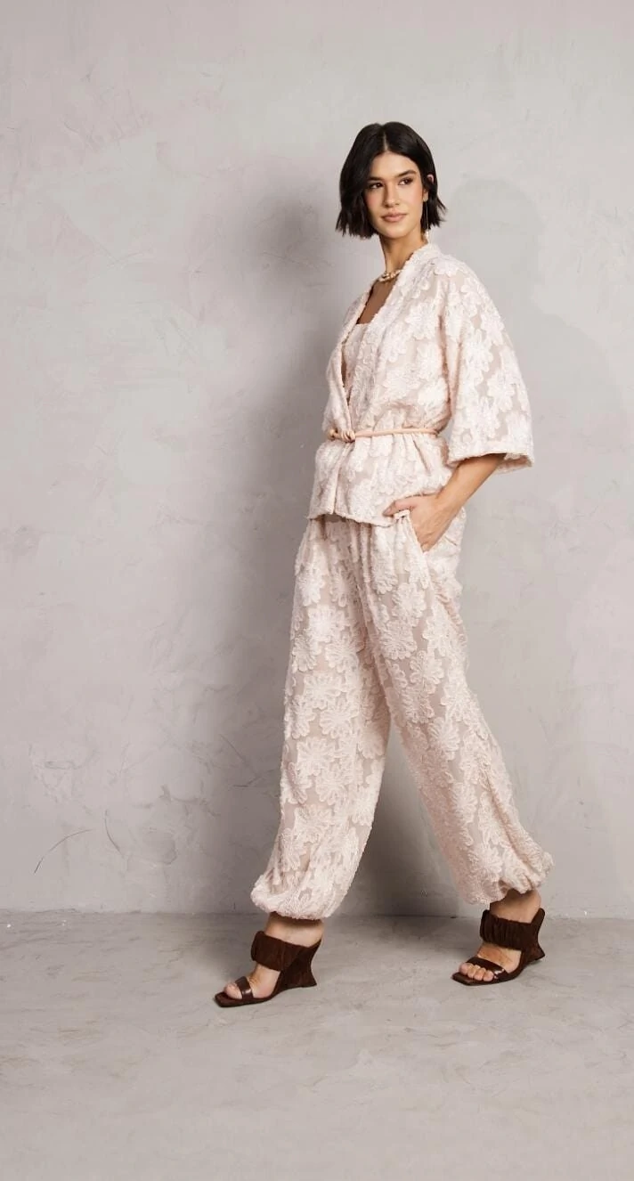 FotoKimono Devore Flores