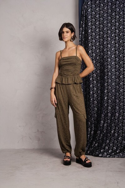 Foto Top Franzido Peplum Onca Jaquard