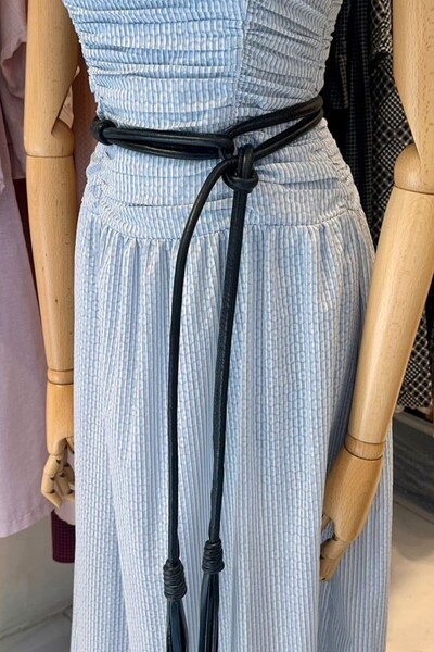 Foto Cinto corda couro ponta franja