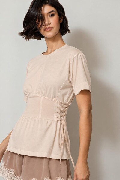 Foto Tshirt Corset de malha