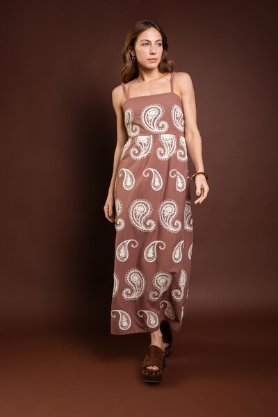 FotoVestido Algodao Bordado Kashmir