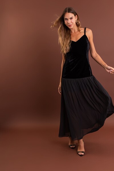 FotoVestido Veludo Renda