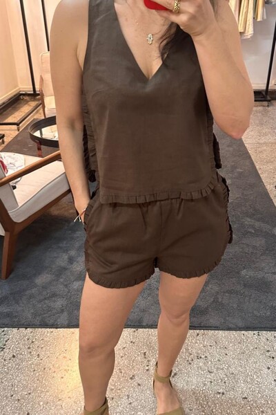 Foto Shorts Linho Babado