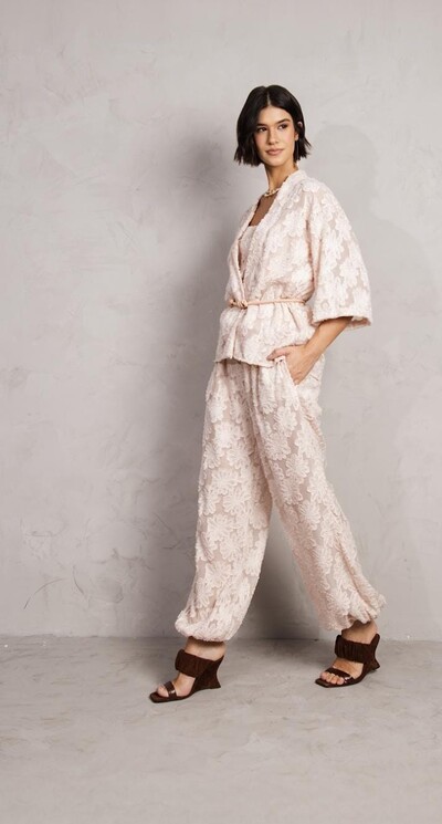 Foto Kimono Devore Flores