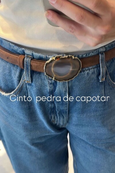 FotoCinto Couro Pedra Natural