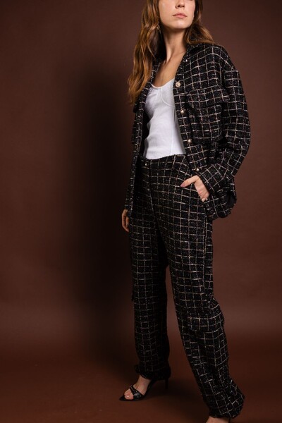 FotoConjunto Malha Tweed Brilho