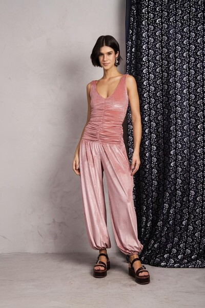 Foto Calca Aladim Veludo Jacquard