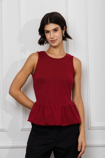Foto Blusa Malha Balone Peplum