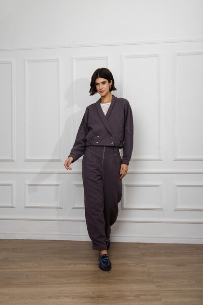 Foto Calca Tweed Liso Pala c/ Ziper