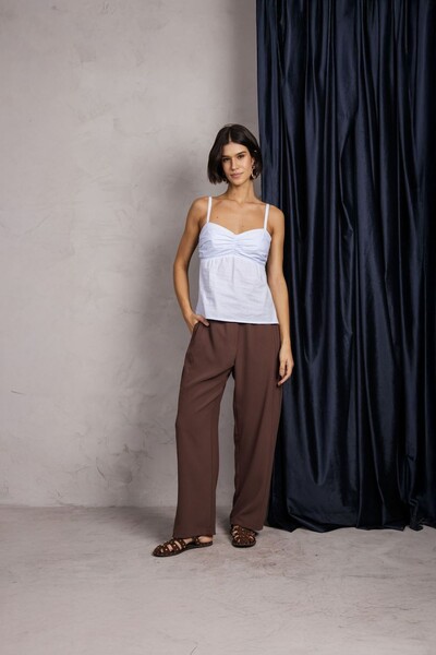 Foto Calca Crepe Recorte Lateral