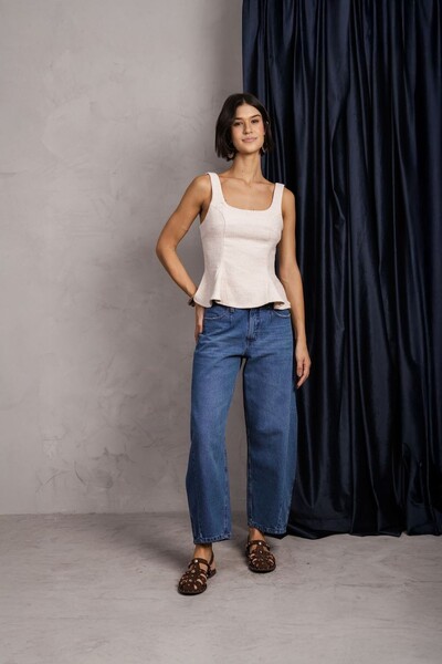 FotoTop Peplum Evase Tweed