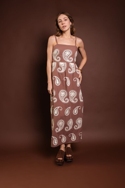 Foto Vestido Algodao Bordado Kashmir
