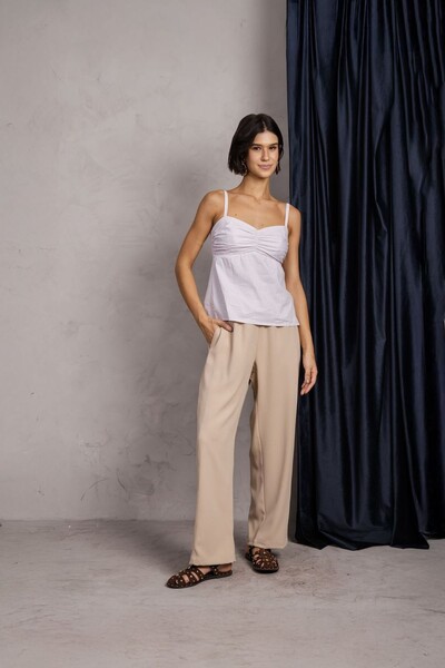 Foto Calca Crepe Recorte Lateral