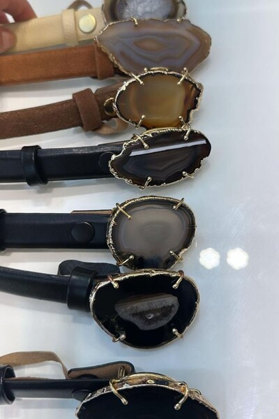 Foto Cinto Couro Pedra Natural