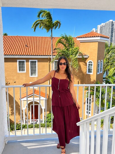 Foto Vestido Midi Vintage com Nervuras Vinho